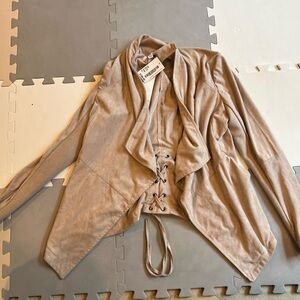 South Moon Under Tan Blazer with Asymmetrical Design